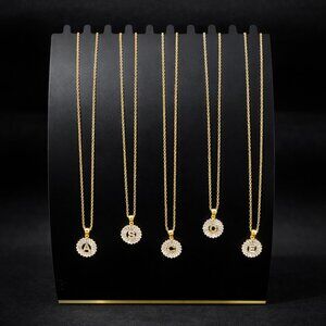 Gold Initial Letter Pendant Necklace – Adjustable 18–20” Chain | A–Z Alphabet